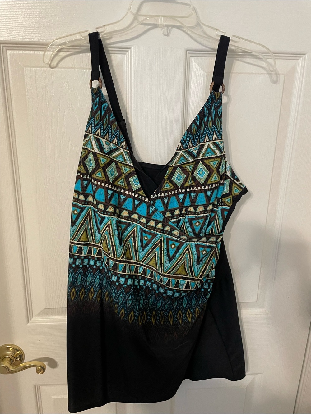 Christina Black Swimwear Top with Teal Accent NWOT